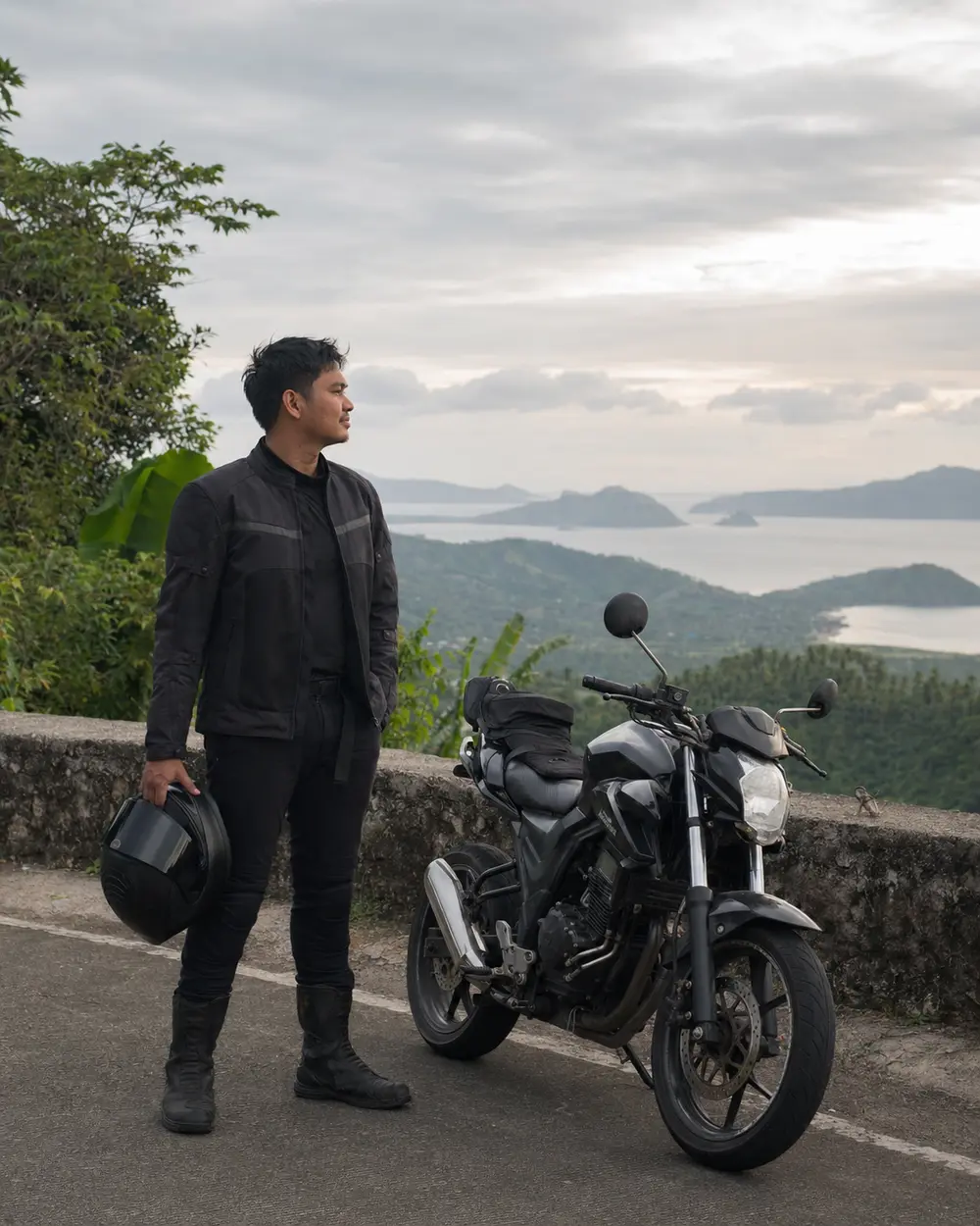 Louis beside his Yamaha MT-15